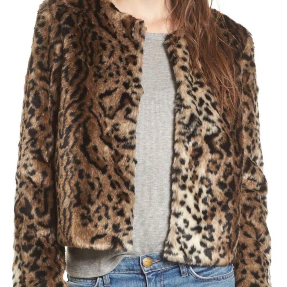 BB DAKOTA Faux Fur Bolero Coat Size Small